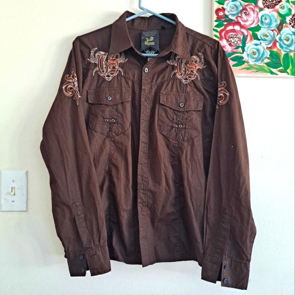GS115 jeans spirit button down top
